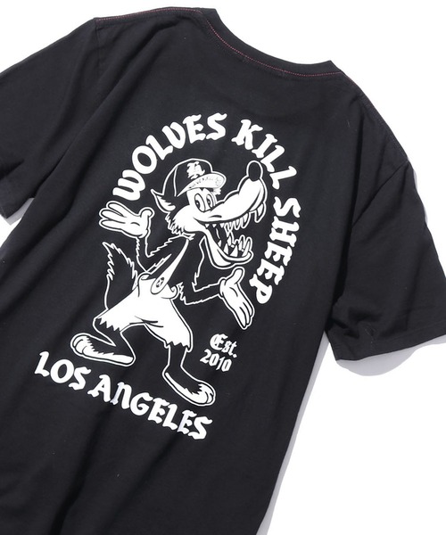 WOLVES KILL SHEEP(ウルヴスキルシープ)の「WOLVES KILL SHEEP/ウルブスキルシープ BAD WOLF SS T-SHIRT ウルフプリントTシャツ(Tシャツ/カットソー・メンズ・ブラック/ホワイト・M/L/XL)」の21枚目の写真