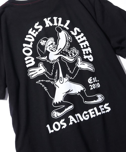 WOLVES KILL SHEEP(ウルヴスキルシープ)の「WOLVES KILL SHEEP/ウルブスキルシープ BAD WOLF SS T-SHIRT ウルフプリントTシャツ(Tシャツ/カットソー・メンズ・ブラック/ホワイト・M/L/XL)」の10枚目の写真