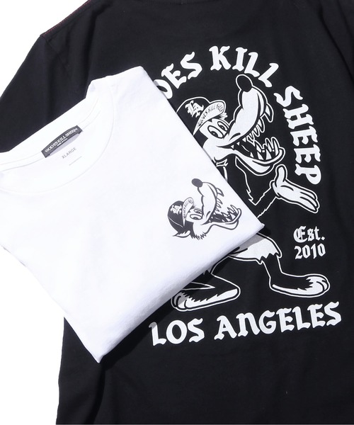 WOLVES KILL SHEEP(ウルヴスキルシープ)の「WOLVES KILL SHEEP/ウルブスキルシープ BAD WOLF SS T-SHIRT ウルフプリントTシャツ(Tシャツ/カットソー・メンズ・ブラック/ホワイト・M/L/XL)」の14枚目の写真