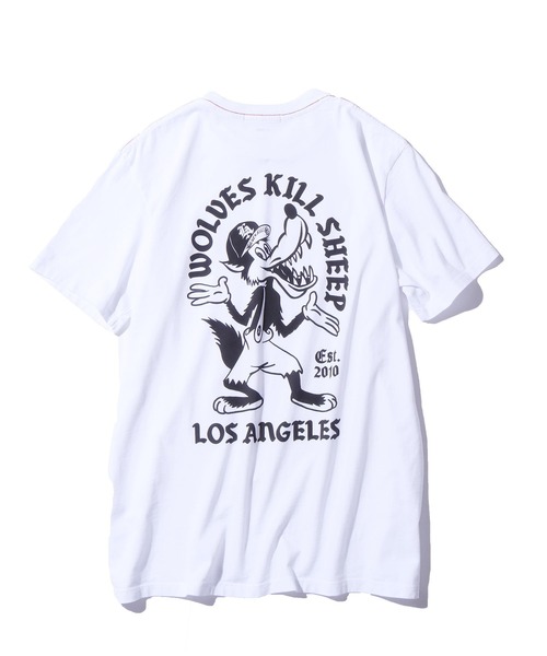WOLVES KILL SHEEP(ウルヴスキルシープ)の「WOLVES KILL SHEEP/ウルブスキルシープ BAD WOLF SS T-SHIRT ウルフプリントTシャツ(Tシャツ/カットソー・メンズ・ブラック/ホワイト・M/L/XL)」の16枚目の写真
