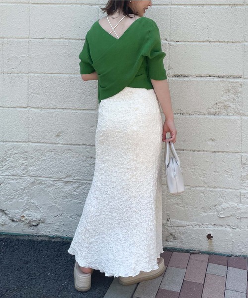 archives（アルシーヴ）の「クラッシュジャガードタイトマーメイドスカート（スカート・レディース・ブラック/イエロー/ブルー/アイボリー・MEDIUM）」の20枚目の写真