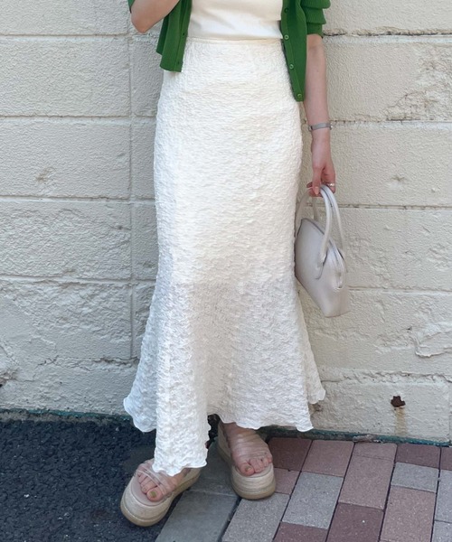 archives（アルシーヴ）の「クラッシュジャガードタイトマーメイドスカート（スカート・レディース・ブラック/イエロー/ブルー/アイボリー・MEDIUM）」の15枚目の写真