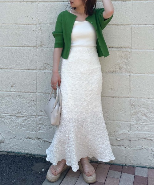 archives（アルシーヴ）の「クラッシュジャガードタイトマーメイドスカート（スカート・レディース・ブラック/イエロー/ブルー/アイボリー・MEDIUM）」の22枚目の写真