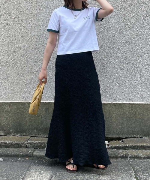 archives（アルシーヴ）の「クラッシュジャガードタイトマーメイドスカート（スカート・レディース・ブラック/イエロー/ブルー/アイボリー・MEDIUM）」の9枚目の写真