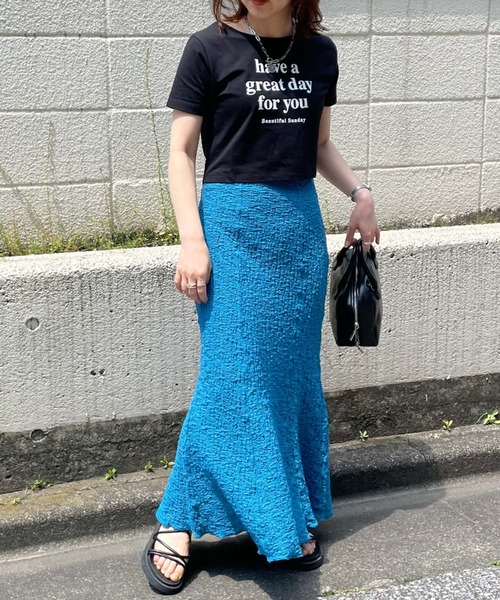 archives（アルシーヴ）の「クラッシュジャガードタイトマーメイドスカート（スカート・レディース・ブラック/イエロー/ブルー/アイボリー・MEDIUM）」の18枚目の写真