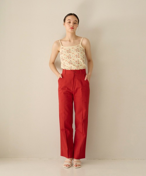 TINA：JOJUN（ティーナジョジュン）の「ハイウエスト カラーチノパンツ TINA：JOJUN（チノパンツ・レディース・ピンク/グリーン/テラコッタ・XS/S/M）」の4枚目の写真