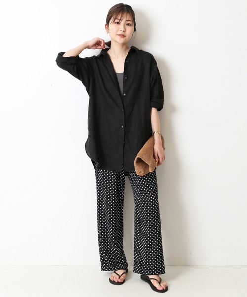 スローブイエナ　SLOBE IENA リネンシャツ　ブラウス　ゆったり SLOBE IENA（スローブイエナ）の「ZEPHYRリネンスタンド5