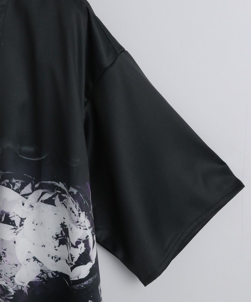 HARE（ハレ）の「フラワーラッププリントシャツ(HARE)（シャツ/ブラウス・メンズ・ブラック/オフホワイト・SMALL/MEDIUM）」の4枚目の写真