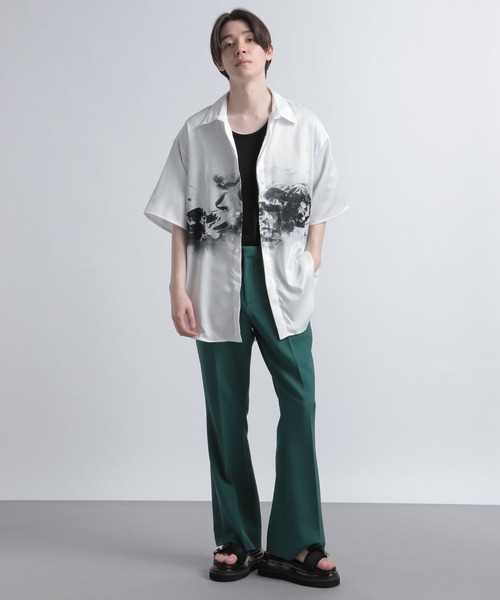 HARE（ハレ）の「フラワーラッププリントシャツ(HARE)（シャツ/ブラウス・メンズ・ブラック/オフホワイト・SMALL/MEDIUM）」の10枚目の写真