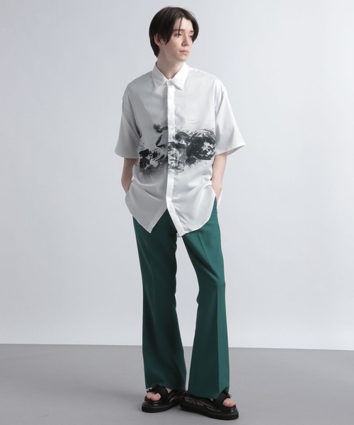 HARE（ハレ）の「フラワーラッププリントシャツ(HARE)（シャツ/ブラウス・メンズ・ブラック/オフホワイト・SMALL/MEDIUM）」の11枚目の写真