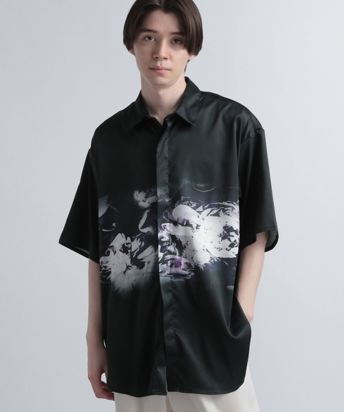 HARE（ハレ）の「フラワーラッププリントシャツ(HARE)（シャツ/ブラウス・メンズ・ブラック/オフホワイト・SMALL/MEDIUM）」の14枚目の写真