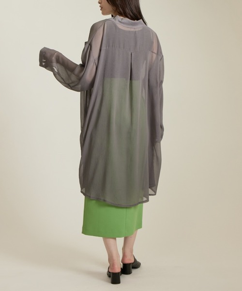 solleim（ソルレム）の「シアービックシルエットロングシャツ（シャツ/ブラウス・レディース・ブラウン/グリーン/オフホワイト/グレー・M）」の11枚目の写真
