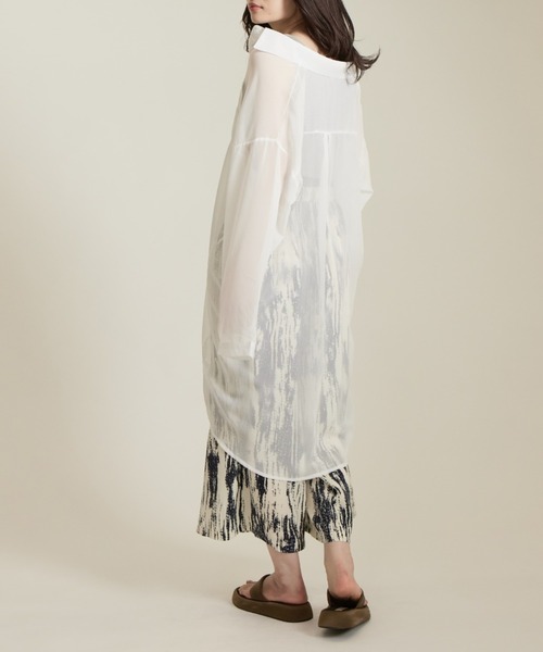 solleim（ソルレム）の「シアービックシルエットロングシャツ（シャツ/ブラウス・レディース・ブラウン/グリーン/オフホワイト/グレー・M）」の15枚目の写真