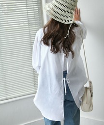 Chillfar | 後ろリボン5分袖ギャザーチュニック(チュニック)