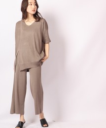Sunsweet サイドスリットトップス×ワイドパンツセットアップ