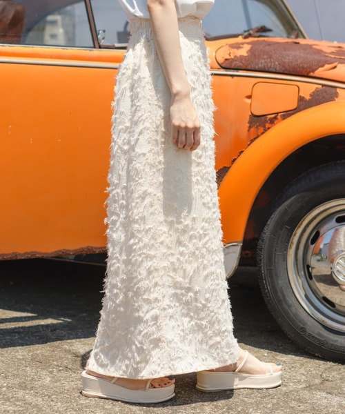 Kastane（カスタネ）の「【サイズ展開あり】リバーシブルジャガードIラインスカート（スカート・レディース・グリーン/アイボリー/ブラック・1/0）」の2枚目の写真