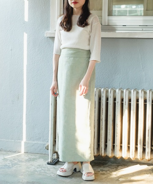 Kastane（カスタネ）の「【サイズ展開あり】リバーシブルジャガードIラインスカート（スカート・レディース・グリーン/アイボリー/ブラック・1/0）」の7枚目の写真