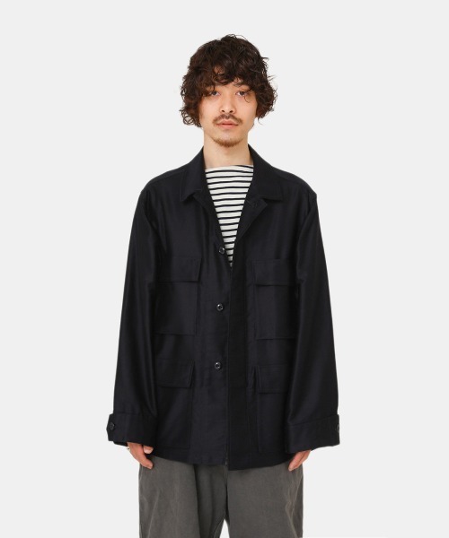 マーカ BDU ジャケット ブラック サイズ2 ウール ポリエステル marka マーカ ウールサージ ワッシャータンブラー ホスピタル