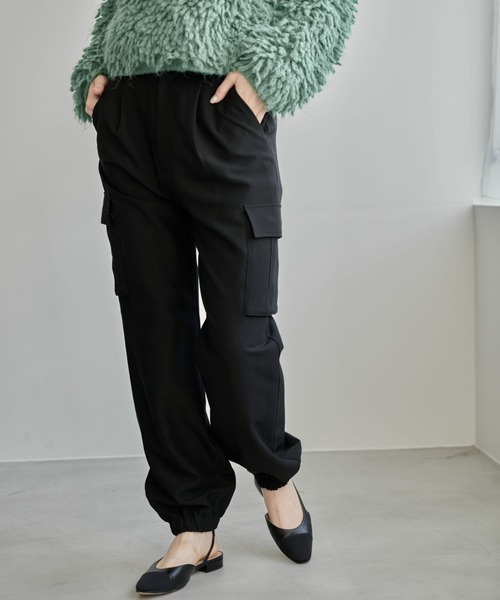 eL(エル)の「【eL】Cargo Jogger Pants/156728(カーゴパンツ・レディース・ブラック/カーキ・FREE)」の2枚目の写真