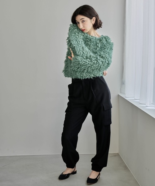 eL(エル)の「【eL】Cargo Jogger Pants/156728(カーゴパンツ・レディース・ブラック/カーキ・FREE)」の3枚目の写真