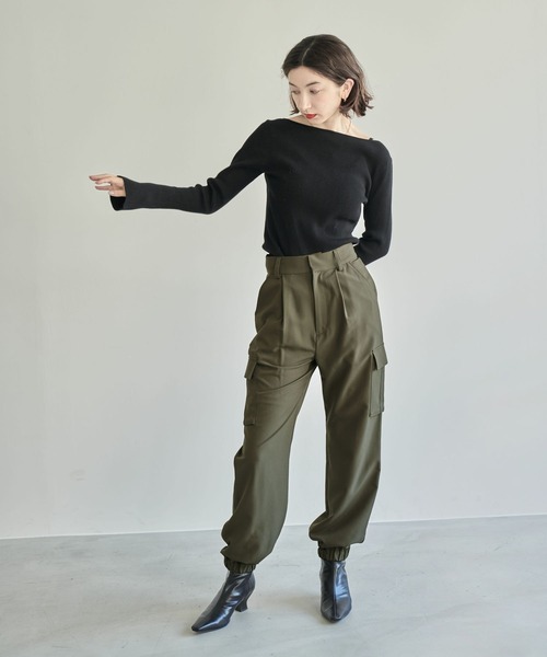 eL(エル)の「【eL】Cargo Jogger Pants/156728(カーゴパンツ・レディース・ブラック/カーキ・FREE)」の4枚目の写真