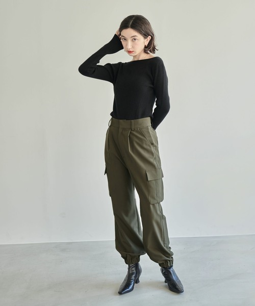 eL(エル)の「【eL】Cargo Jogger Pants/156728(カーゴパンツ・レディース・ブラック/カーキ・FREE)」の5枚目の写真