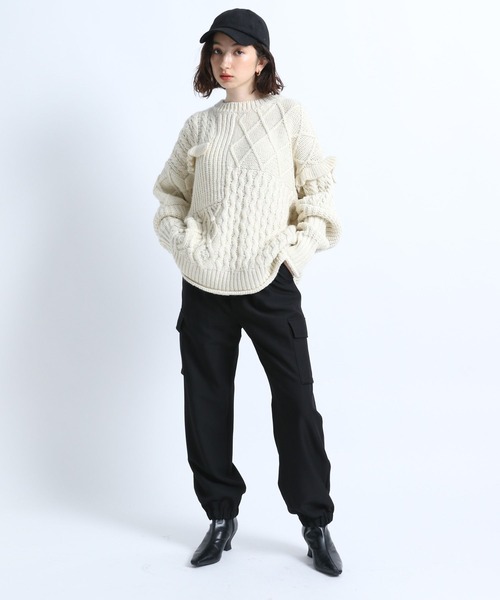 eL(エル)の「【eL】Cargo Jogger Pants/156728(カーゴパンツ・レディース・ブラック/カーキ・FREE)」の9枚目の写真