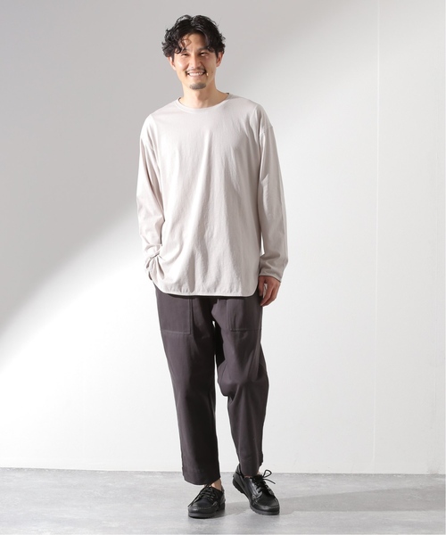 JOURNAL STANDARD relume（ジャーナルスタンダード　レリューム）の「レイヤードロングスリーブTシャツ（Tシャツ/カットソー・メンズ・ホワイト/チャコールグレー/ベージュ系その他/オリーブ/レンガ・SMALL/MEDIUM/LARGE/X-LARGE）」の9枚目の写真