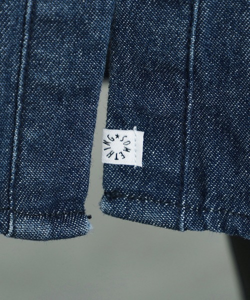 SOMETHING(サムシング)の「SOMETHING フリルブラウスワンピース(シャツワンピース・レディース・ブルー・FREE)」の7枚目の写真
