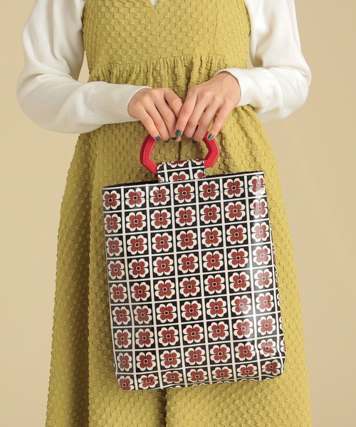 Ray BEAMS(レイビームス)の「Casselini × Ray BEAMS / 別注 テキスタイル バッグ(トートバッグ・レディース・ミント/ブラック・ONE SIZE)」の1枚目の写真