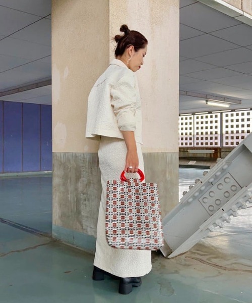 Ray BEAMS(レイビームス)の「Casselini × Ray BEAMS / 別注 テキスタイル バッグ(トートバッグ・レディース・ミント/ブラック・ONE SIZE)」の10枚目の写真