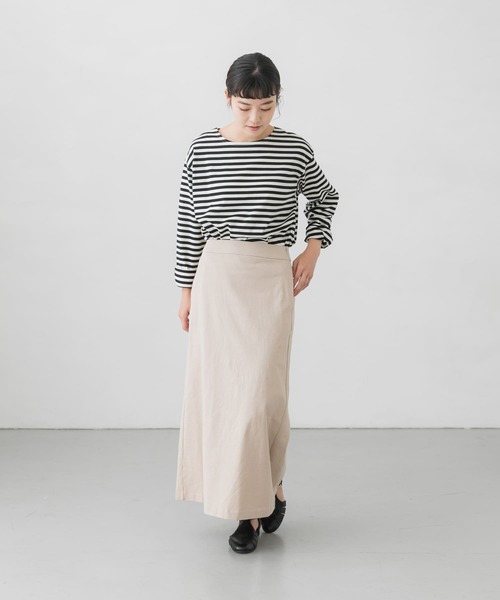 かぐれ（カグレ）の「ボーダーロングカットソー（Tシャツ/カットソー・レディース・ブラック/ネイビー・FREE）」の5枚目の写真