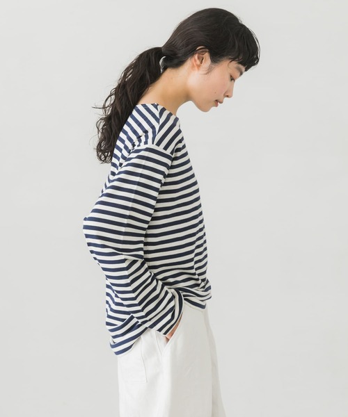 かぐれ（カグレ）の「ボーダーロングカットソー（Tシャツ/カットソー・レディース・ブラック/ネイビー・FREE）」の9枚目の写真