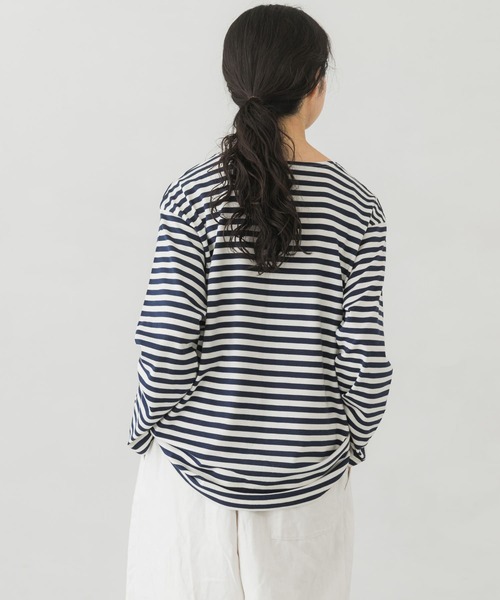 かぐれ（カグレ）の「ボーダーロングカットソー（Tシャツ/カットソー・レディース・ブラック/ネイビー・FREE）」の10枚目の写真