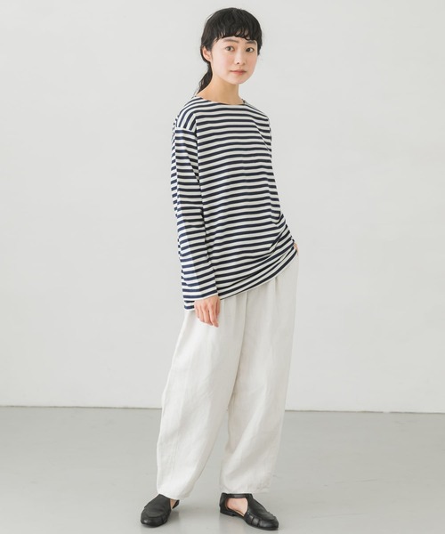 かぐれ（カグレ）の「ボーダーロングカットソー（Tシャツ/カットソー・レディース・ブラック/ネイビー・FREE）」の11枚目の写真