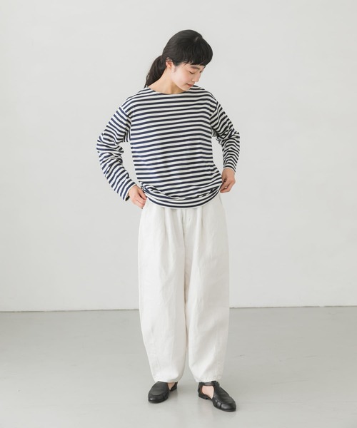 かぐれ（カグレ）の「ボーダーロングカットソー（Tシャツ/カットソー・レディース・ブラック/ネイビー・FREE）」の12枚目の写真