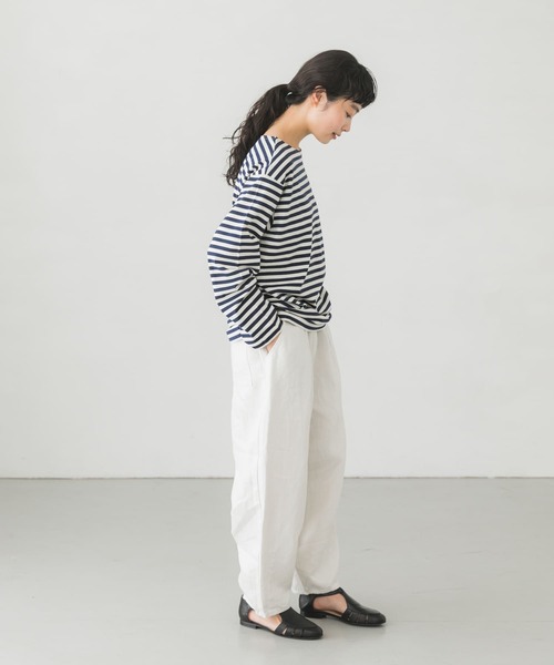 かぐれ（カグレ）の「ボーダーロングカットソー（Tシャツ/カットソー・レディース・ブラック/ネイビー・FREE）」の14枚目の写真