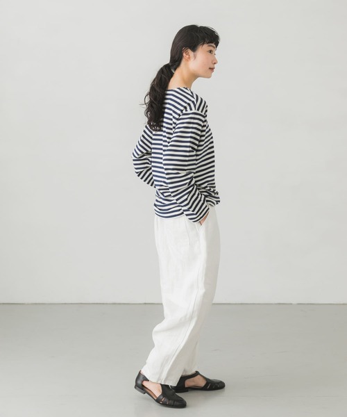 かぐれ（カグレ）の「ボーダーロングカットソー（Tシャツ/カットソー・レディース・ブラック/ネイビー・FREE）」の15枚目の写真