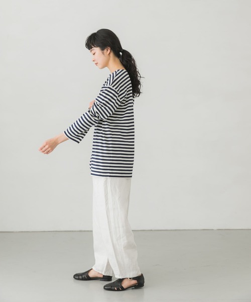 かぐれ（カグレ）の「ボーダーロングカットソー（Tシャツ/カットソー・レディース・ブラック/ネイビー・FREE）」の16枚目の写真