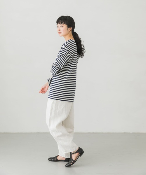 かぐれ（カグレ）の「ボーダーロングカットソー（Tシャツ/カットソー・レディース・ブラック/ネイビー・FREE）」の17枚目の写真