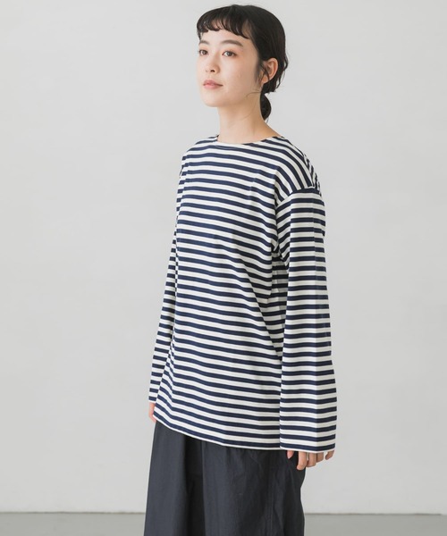 かぐれ（カグレ）の「ボーダーロングカットソー（Tシャツ/カットソー・レディース・ブラック/ネイビー・FREE）」の18枚目の写真