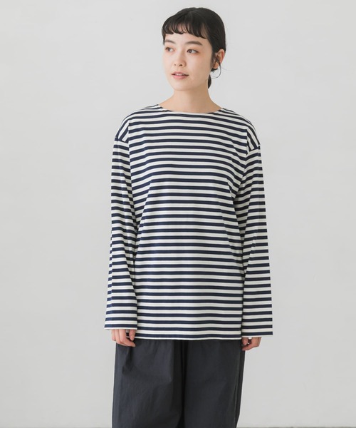 かぐれ（カグレ）の「ボーダーロングカットソー（Tシャツ/カットソー・レディース・ブラック/ネイビー・FREE）」の19枚目の写真