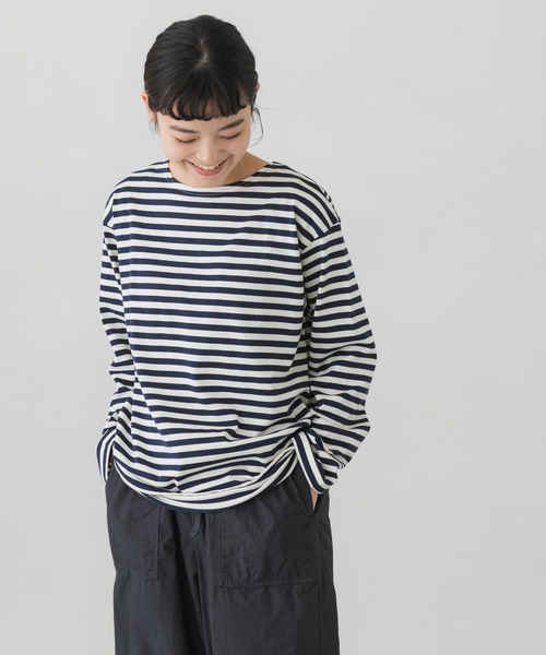 かぐれ（カグレ）の「ボーダーロングカットソー（Tシャツ/カットソー・レディース・ブラック/ネイビー・FREE）」の20枚目の写真