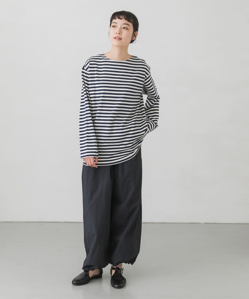 かぐれ（カグレ）の「ボーダーロングカットソー（Tシャツ/カットソー・レディース・ブラック/ネイビー・FREE）」の21枚目の写真