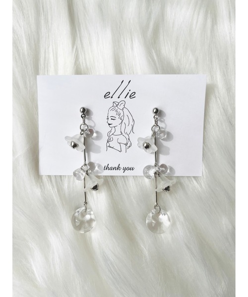tone(トーン)の「【ellie】flower dropピアス(MA)(ピアス(両耳用)・レディース・クリア・FREE)」の1枚目の写真