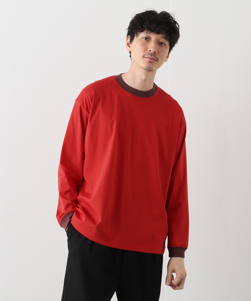 EDIFICE LA BOUCLE（エディフィスラブークル）の「【LA BOUCLE / ラブークル】アルビニスタスムース クルーネック 長袖Tシャツ（Tシャツ/カットソー・メンズ・ブラウン/レッド/グリーン/アイボリー・1/2）」の4枚目の写真