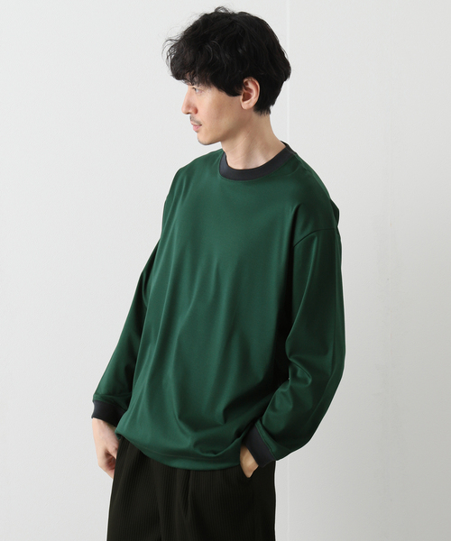 EDIFICE LA BOUCLE（エディフィスラブークル）の「【LA BOUCLE / ラブークル】アルビニスタスムース クルーネック 長袖Tシャツ（Tシャツ/カットソー・メンズ・ブラウン/レッド/グリーン/アイボリー・1/2）」の3枚目の写真