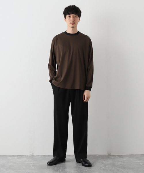 EDIFICE LA BOUCLE（エディフィスラブークル）の「【LA BOUCLE / ラブークル】アルビニスタスムース クルーネック 長袖Tシャツ（Tシャツ/カットソー・メンズ・ブラウン/レッド/グリーン/アイボリー・1/2）」の13枚目の写真