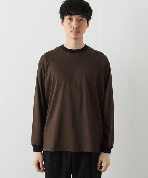 EDIFICE LA BOUCLE（エディフィスラブークル）の「【LA BOUCLE / ラブークル】アルビニスタスムース クルーネック 長袖Tシャツ（Tシャツ/カットソー・メンズ・ブラウン/レッド/グリーン/アイボリー・1/2）」の18枚目の写真