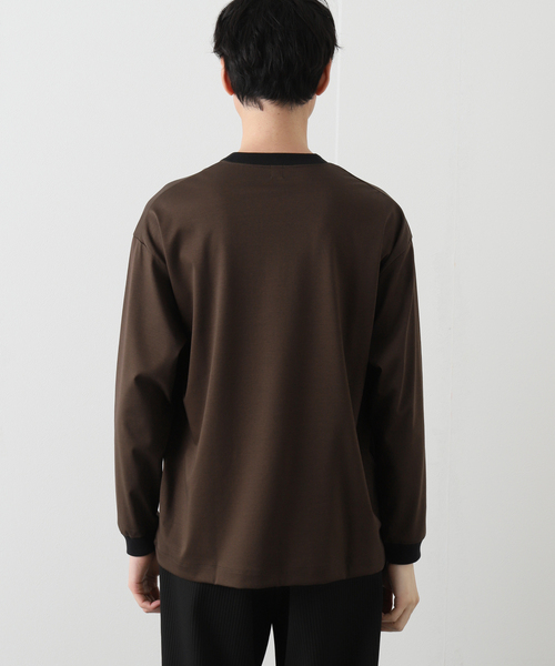 EDIFICE LA BOUCLE（エディフィスラブークル）の「【LA BOUCLE / ラブークル】アルビニスタスムース クルーネック 長袖Tシャツ（Tシャツ/カットソー・メンズ・ブラウン/レッド/グリーン/アイボリー・1/2）」の9枚目の写真